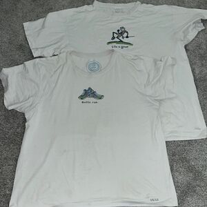 Life is Good t-shirts worn holes golf runner white old 2 pack set XL men’s